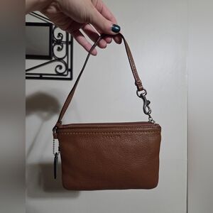 Coach Light Brown Soft Leather Wristlet